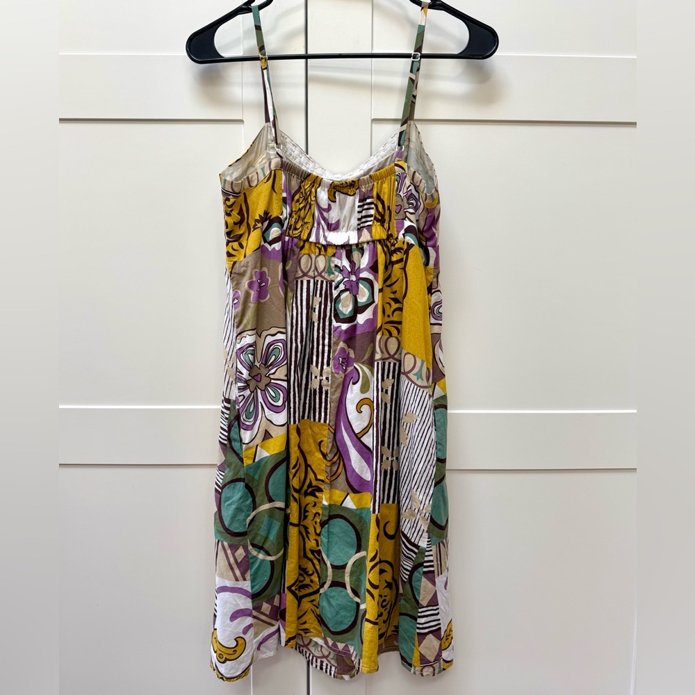 CAbi Patchwork Beaded Sundress Boho Floral Patchwork Print Sun Dress Size 6 - Picture 10 of 13